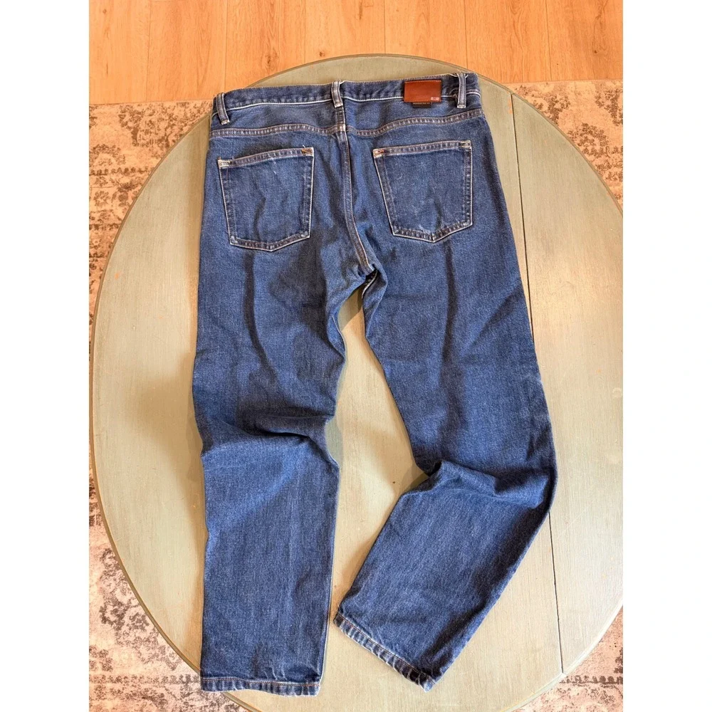 Quiksilver Mens Straight Fit Jeans Blue Denim Medium Wash 34x32 (Measures 34x30)